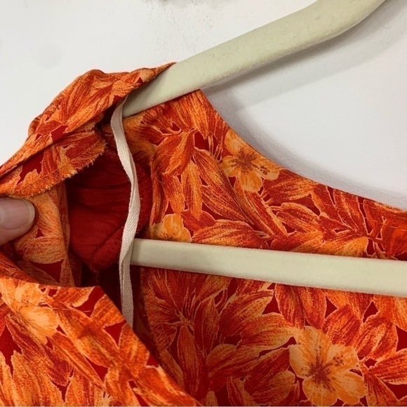 Designs Lane Bryant Orange Floral Maxi Dress Size 28 - Picture 11 of 14